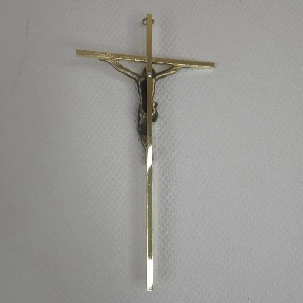 Vintage Gold Brass Bronze Crucifix Wall Cross 9